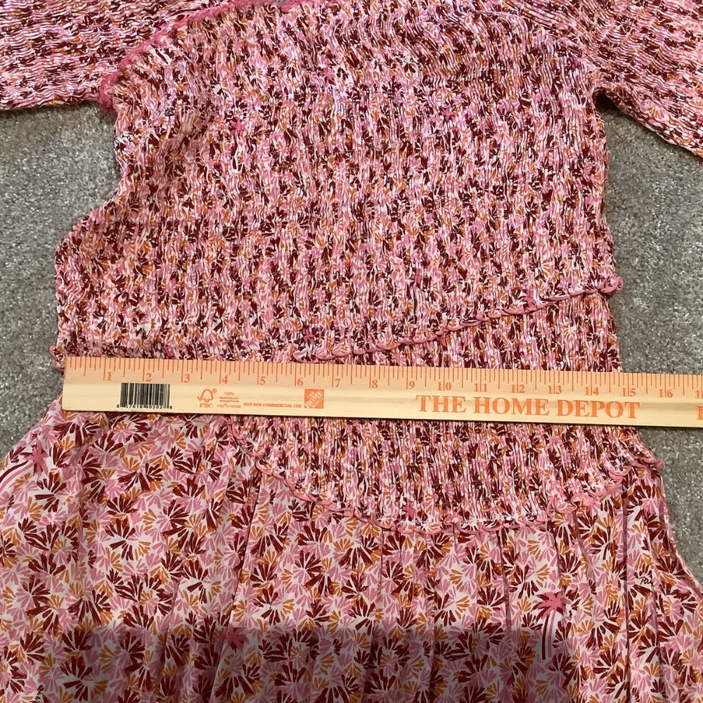 Poupette St Barth Soledad On/Off-The-Shoulder Smocked Midi-Dress Pink Size Large - Picture 13 of 16
